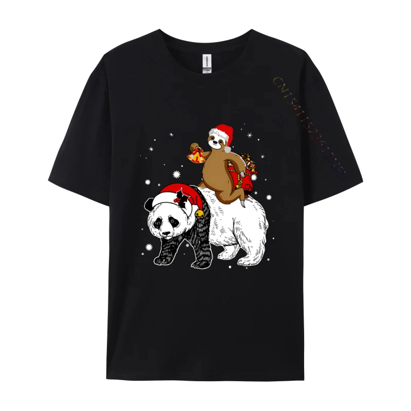 

Santa Sloth Riding Panda Lover Funny T-shirts Tees Coupons Funny T-shirt Cotton Boy T Shirt Leisure Luxury T Shirt