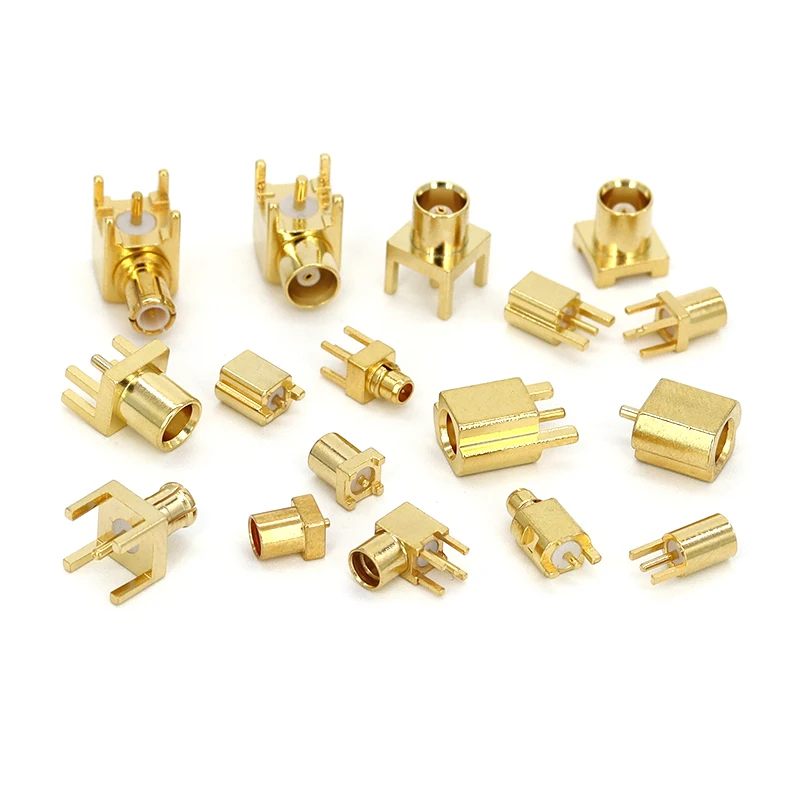 100Pcs MCX MMCX RF Coax Connectors Male Female PCB Mount Right Angle 90-Degree Goldplated Welding Terminal Straight Terminal