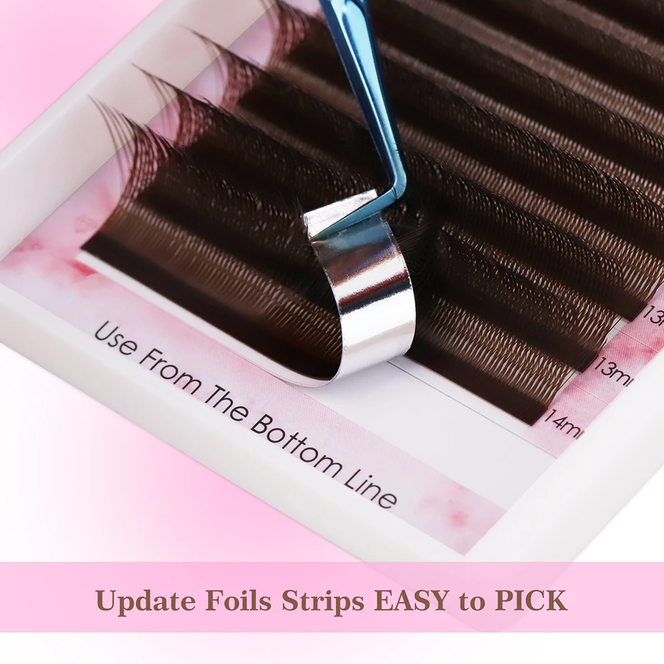 Neue braune 3D Spike W-förmige Wimpern, Wimpernverlängerung, vorgefertigte russische Volumenwimpern, Faux Mink, weich, leicht, natürlich, Kreuz-YY-Wimpern – Detail 7