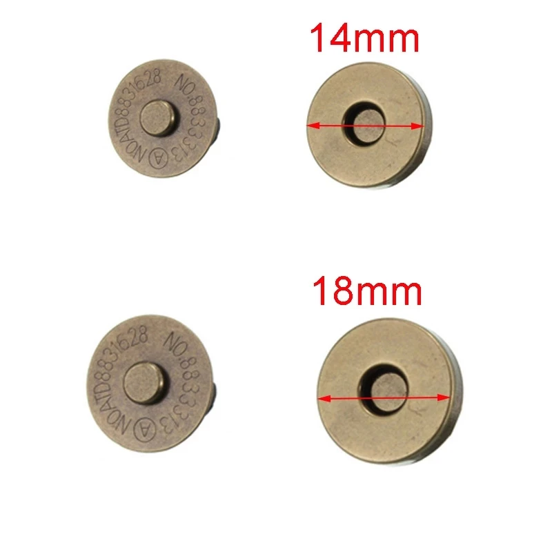 10set/Pack 14mm/18mm Magnetic Snap Fasteners Clasps Buttons Handbag Purse Wallet Craft Bags Parts Accessories Adsorption Buckle