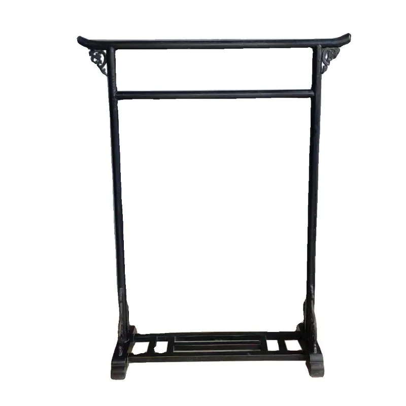 New Chinese floor-to-ceiling coat Solid wood bedroom Entrance foyer storage rack Simple retro clothes