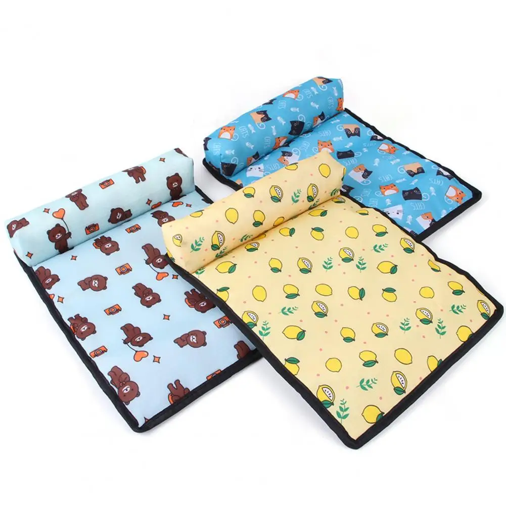 Pet Cooling Mat，Lovely Patterns，Ice Silk，Kitty Cooling Pad，Cartoon Print，Pet Dog Cat Cooling Mat，Pet Supplies