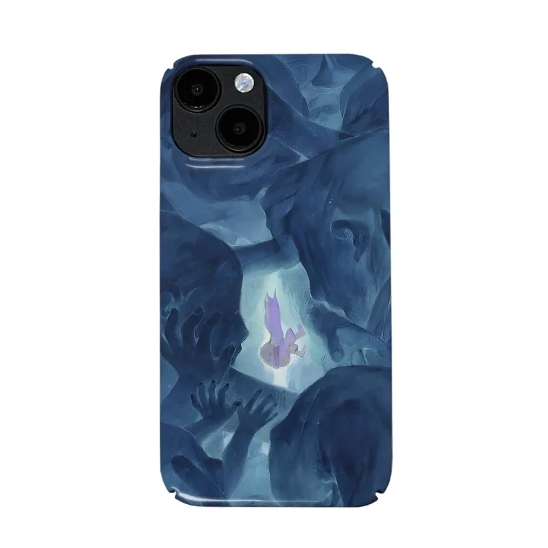 

Ins Korean Blue Falling Trend Case for IPHONE 17 16ProMax 15 14 13 12 11 PRO Plus Acrylic TPU Two in One Magnetic Phone Cases