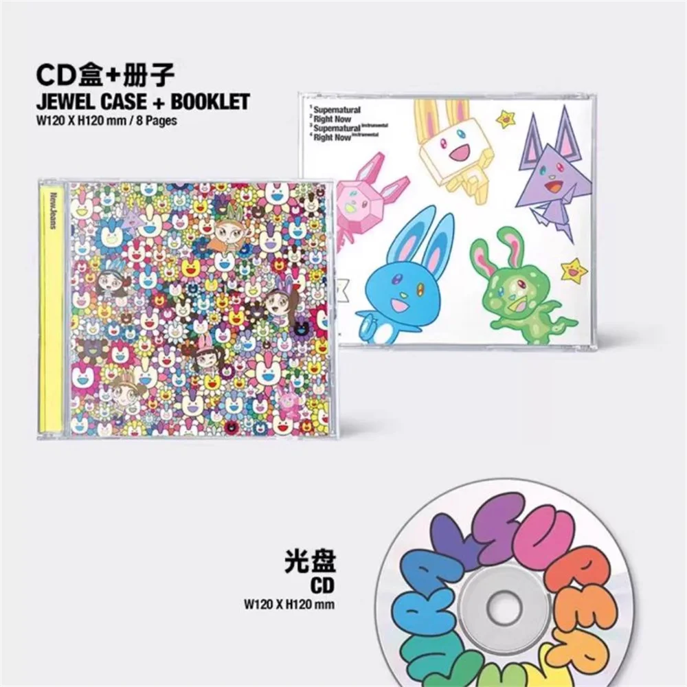 سجلات الأقراص المضغوطة اليابانية NEWJEANS Whale x Takashi Murakami حقيبة ألبوم CD خارق للطبيعة بطاقة صغيرة محيطية عرض خاص