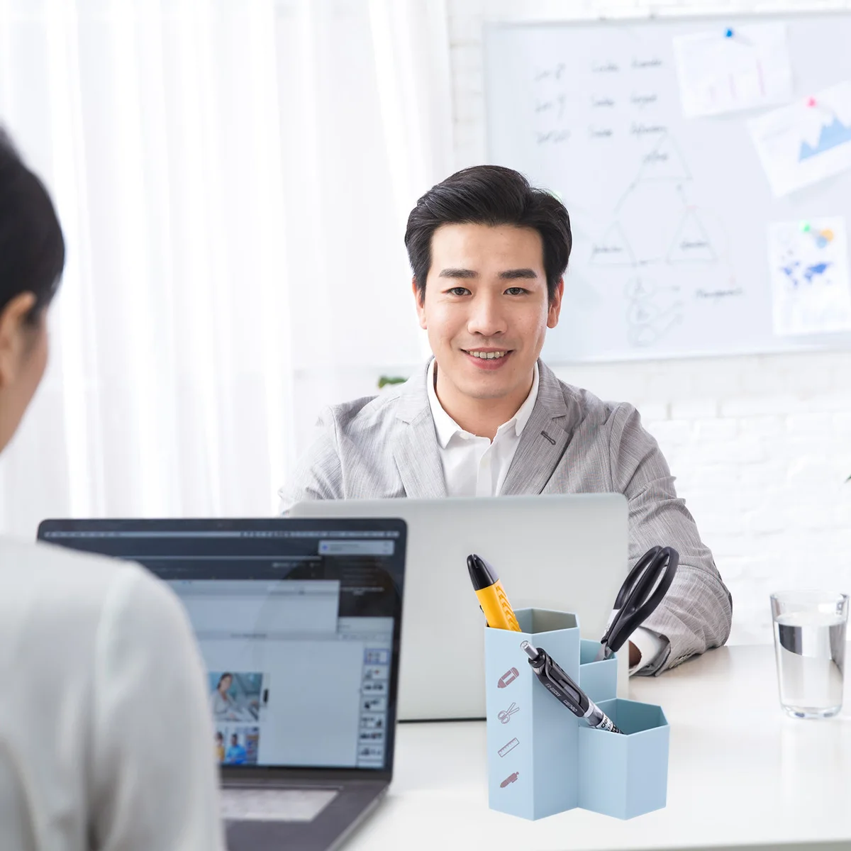 

Caddy Hexagonal Pen Holder Holders Office Desk Accessories Organizer Child Case