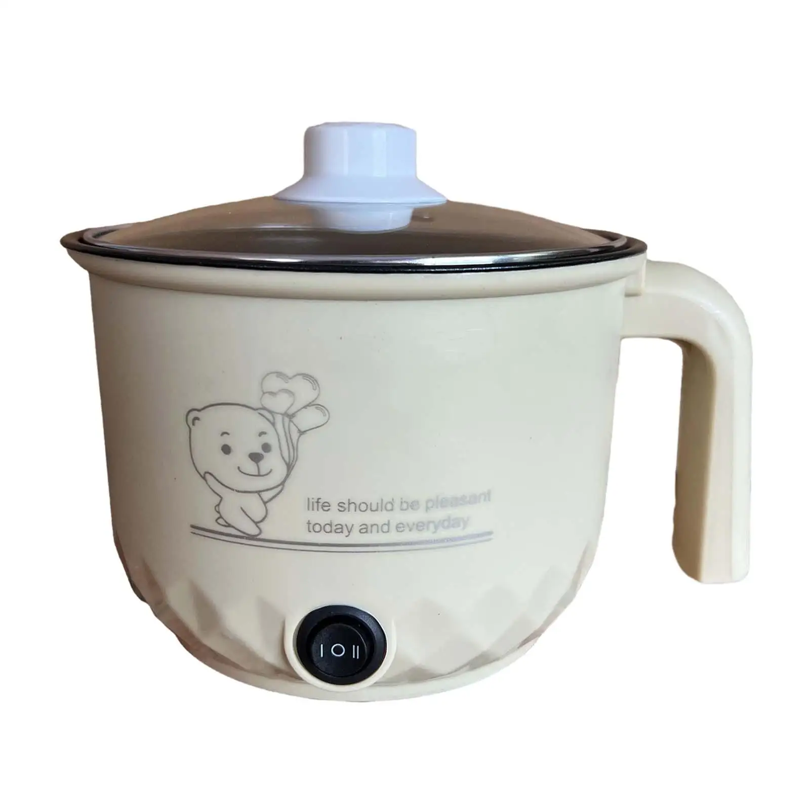 وعاء الطبخ الكهربائي المحمولة السفر طباخ غير لاصق مقلاة كهربائية وعاء طبخ الأرز الصغيرة للنودلز رامين دقيق الشوفان الطبخ المعكرونة