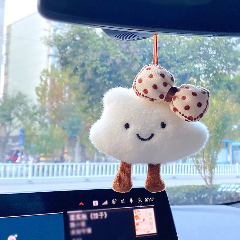 Cute Cartoon Cloud Car Pendant Interior Decoration Rear View Mirror Pendant Couple Bag Pendant Home Decoration Car Accessories