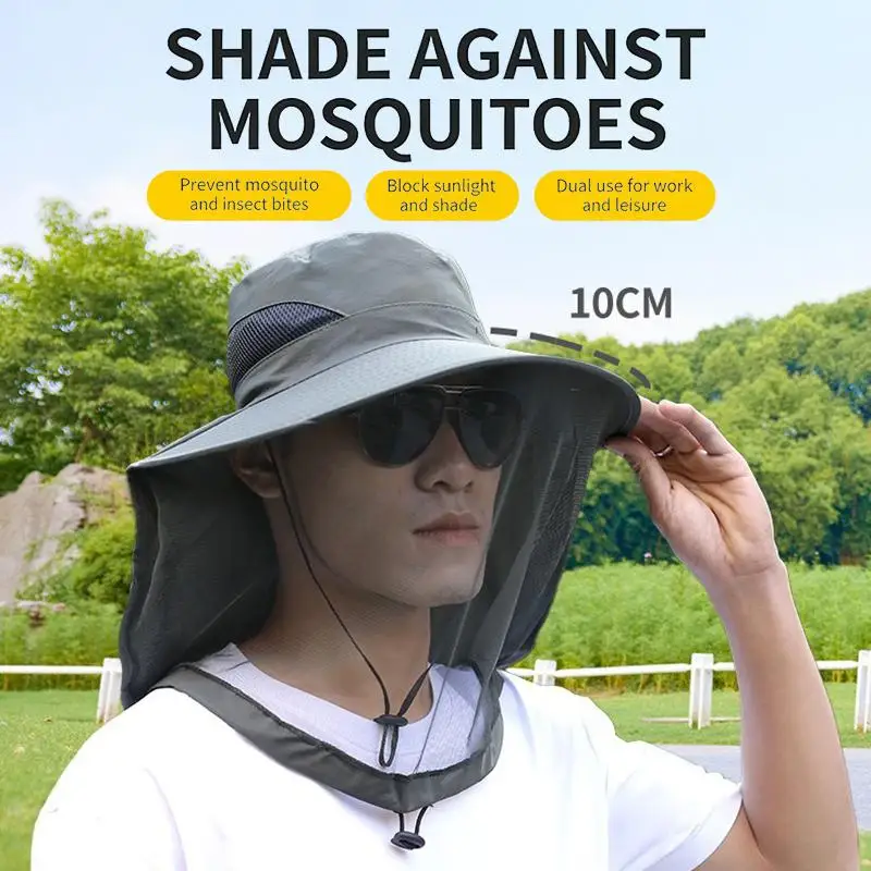 Faltbarer Mückenhut mit verstecktem Netzgewebe, abweisender Bienenschutz, lässige Outdoor-Sonnenschutz-Anglermütze, Panama-Hut〔CC55〕 – Detail 7