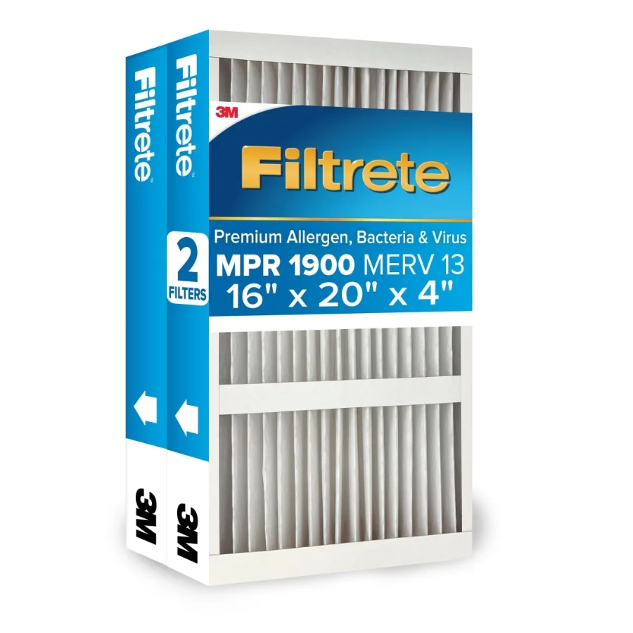 

16x20x4 HVAC Furnace Air Filter MPR 1900 MERV 13 Premium Allergen Bacteria and Virus 2 Filters