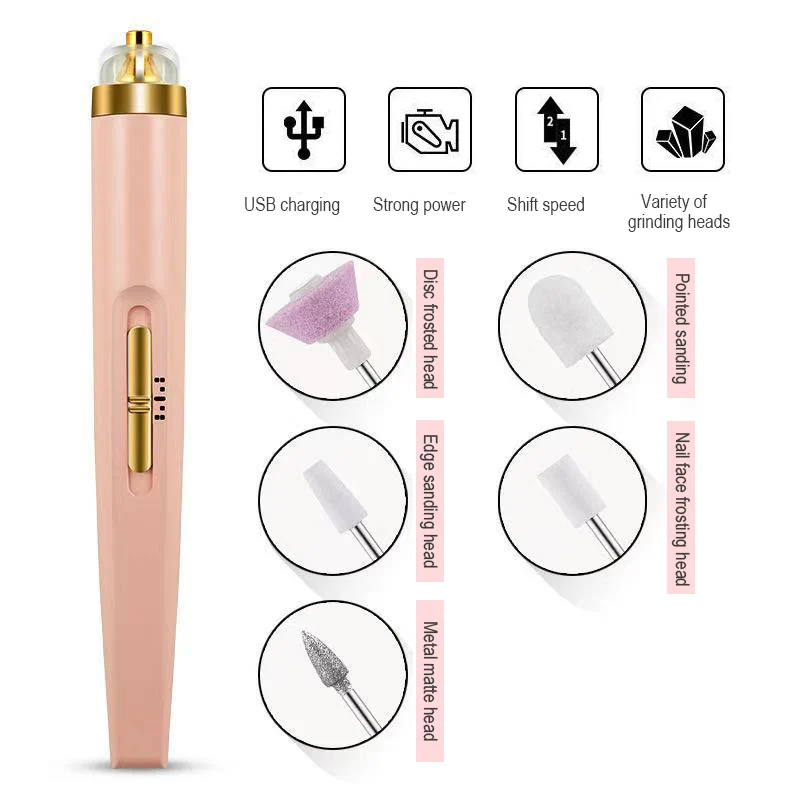 Conjunto de unhas elétrico manicure conjunto 5 em 1 elétrica máquina manicure broca do prego moinho para manicure grooming kit polisher removedor
