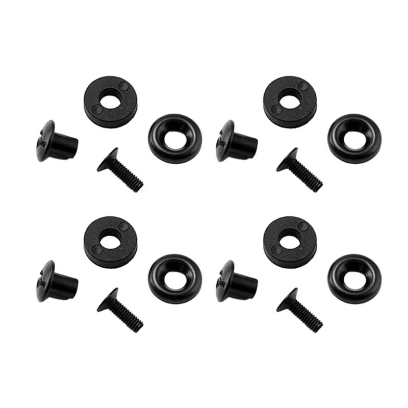 

JU64 Pack of 4 Sets Black Tactic Screws DIY Slotted Posts Head Screws Set DIY Kydex Leather Holsters Sheath Screw Set