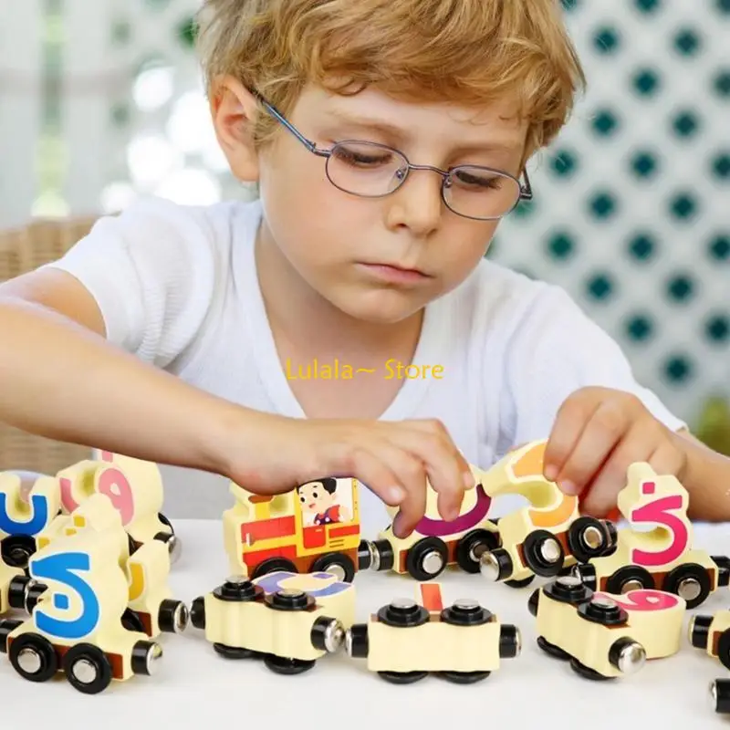 Y4qa trem magnético brinquedo bloco construção brinquedo crianças brinquedo educativo para habilidades motoras finas trem