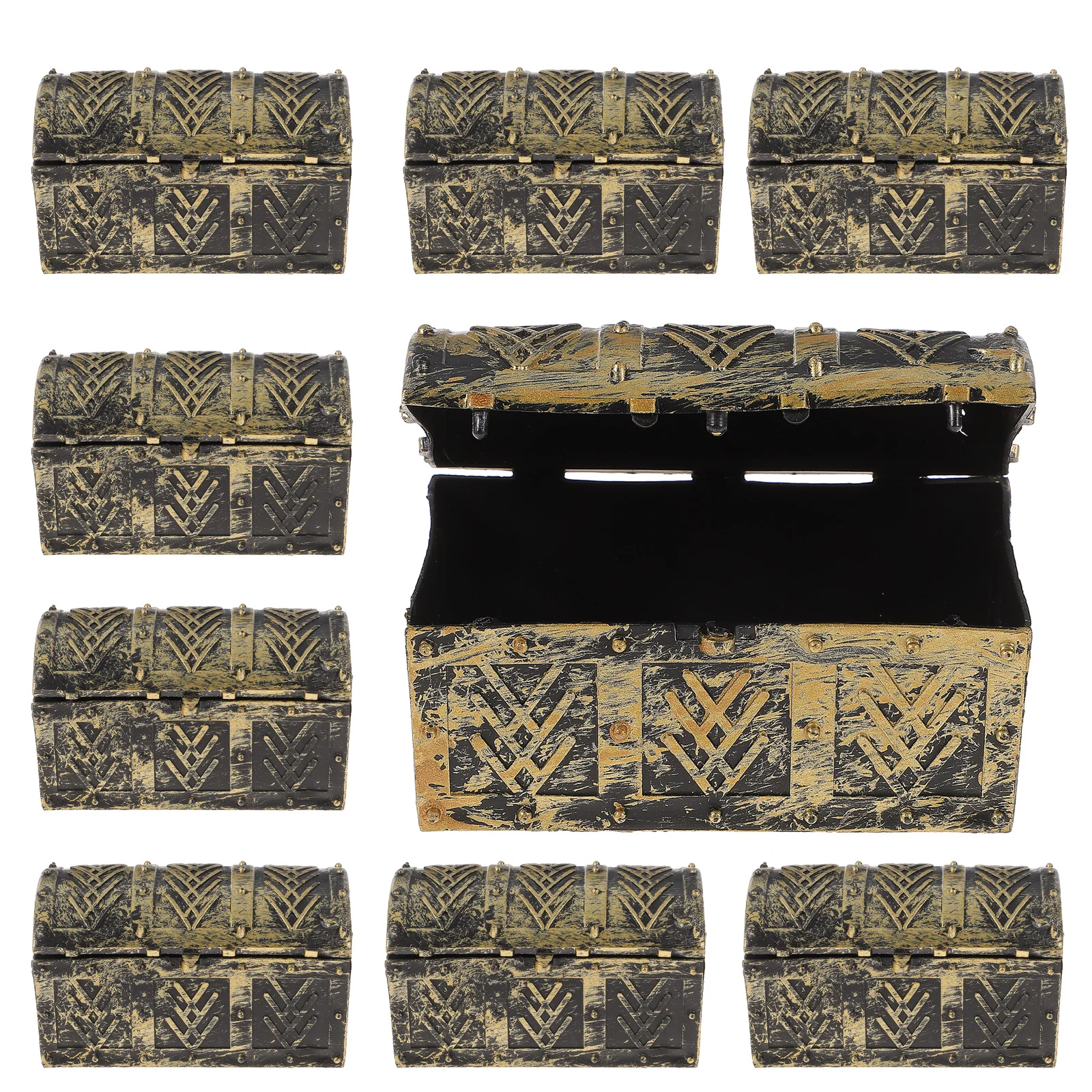 10 Pcs Treasure Boxes Kids Chest Plastic Girls Toys Pirate Accessories Toddler Mini Children for