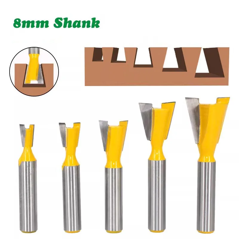 

1pc 8mm Shank Dovetail Joint Router Bits Set 14 Degree Woodworking Engraving Bit Milling Cutter For Wood