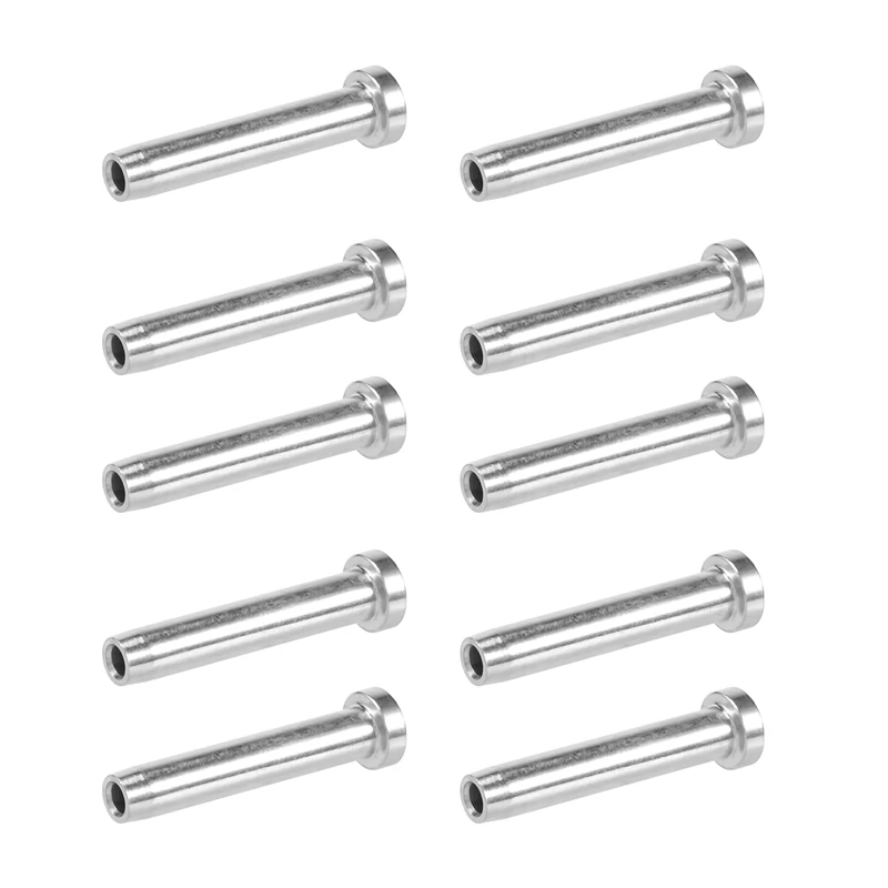 10Pcs Stainless Steel Stemball Swage Stud Dead Ends Threaded Stud Paired With Cable Tensioner For 1/8Inch Cable Railing Kit