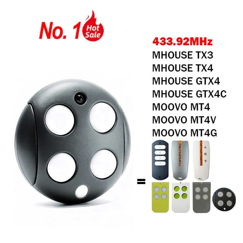 جهاز تحكم عن بعد جديد للبوابة/المرآب Mhouse GTX4 بتردد 433.92 ميجاهرتز متوافق مع جهاز إرسال البوابة Mhouse TX3 TX4 GTX4C MOOVO MT4 MT4V MT4G عرض خاص تخفيضات ساخنة #2