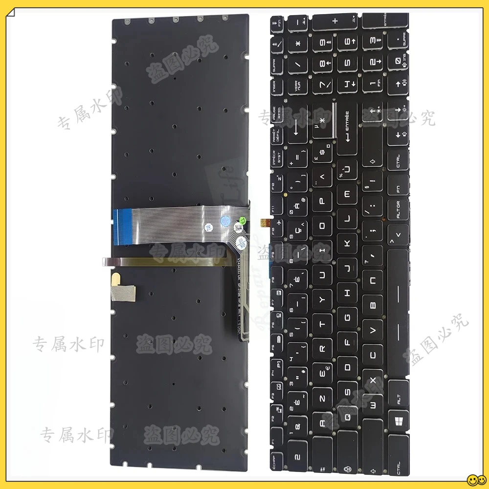 

Клавиатура для ноутбуков AZERTY с подсветкой для MSI GS60 GS70 GL62 GL62M GT72 V143422GK1, белая, с белой подсветкой