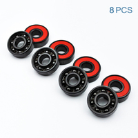 8pcs 608 2RS Hybrid Black Ceramic Ball Bearing 8*22*7mm ABEC-11 High Speed Roller Skate Skateboard Wheel Miniature Bearings