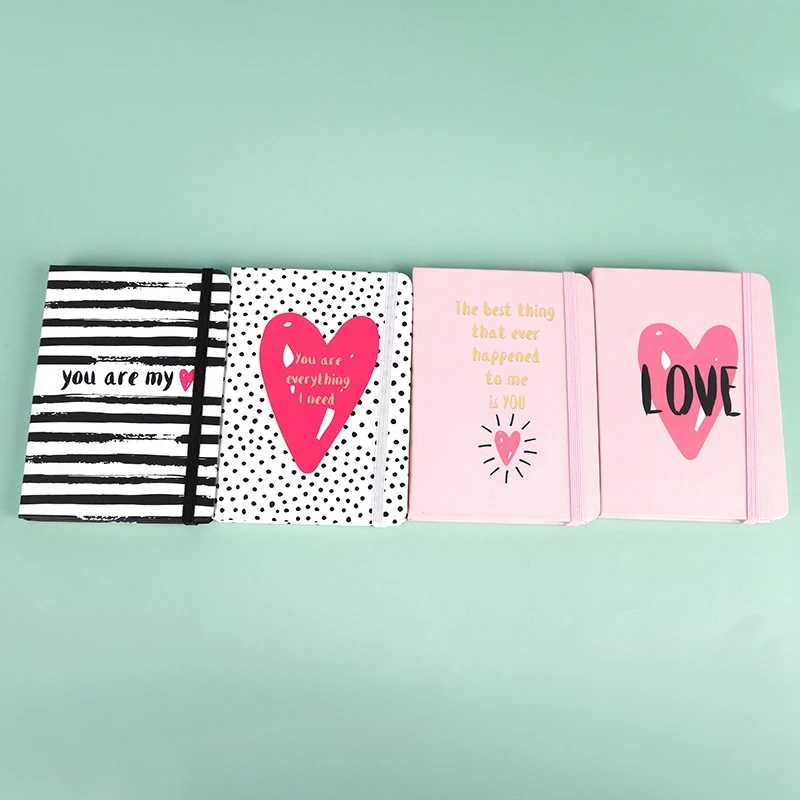 4 PCS Notebooks A6 Lined Paper Note Books 96 Sheets (192 Pages) Love Journal Notebooks For Work Office School Home