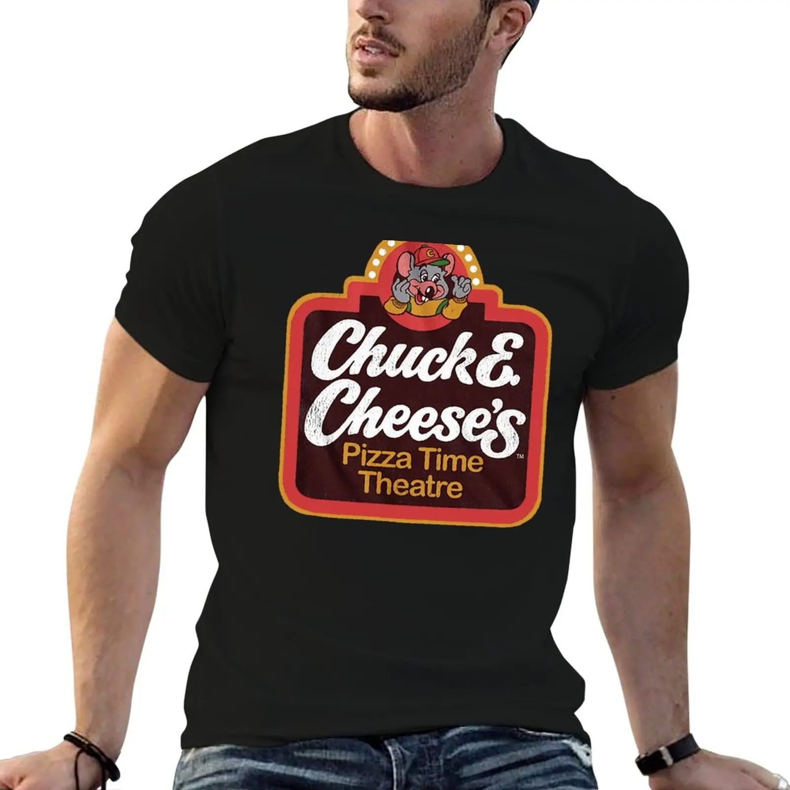

Chuck-E-Cheeses-Pizza-TIME-Theater- T-Shirt t shirt men 100% cotton luxury brand cotton t shirt pack T-Shirt