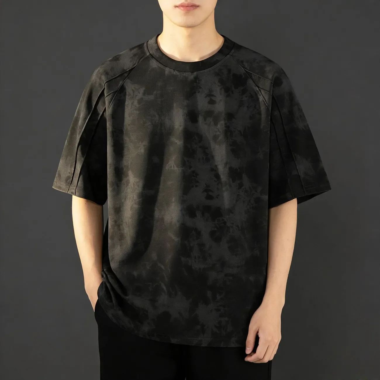 Modern Tie Dye T Shirt For Men Casual Summer Breathable Short Sleeve Round Neck Design