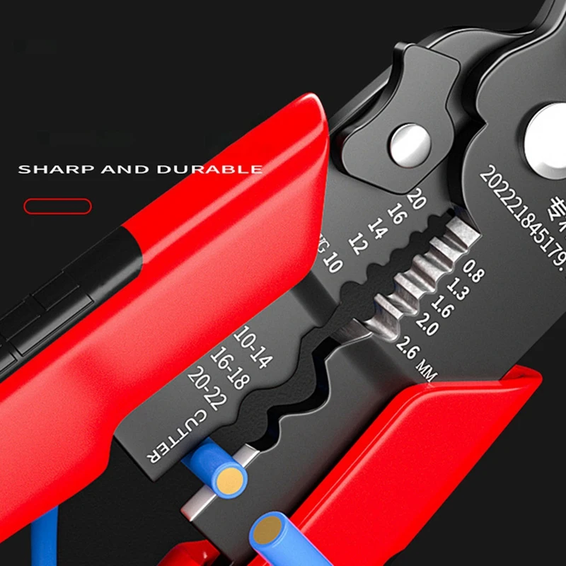 1 PCS Wire Stripping Pliers Red Metal For Cable Cut Crimp Bending Wire Stripper Wrench Cable Cutter Crimper Hand Tool