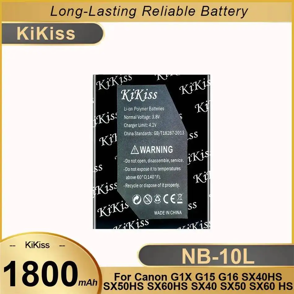 

Camera Battery For Canon G1X G15 G16 SX40HS SX50HS SX60HS SX40 SX50 SX60 HS NB-10L 1800Mah Long-Lasting Performance