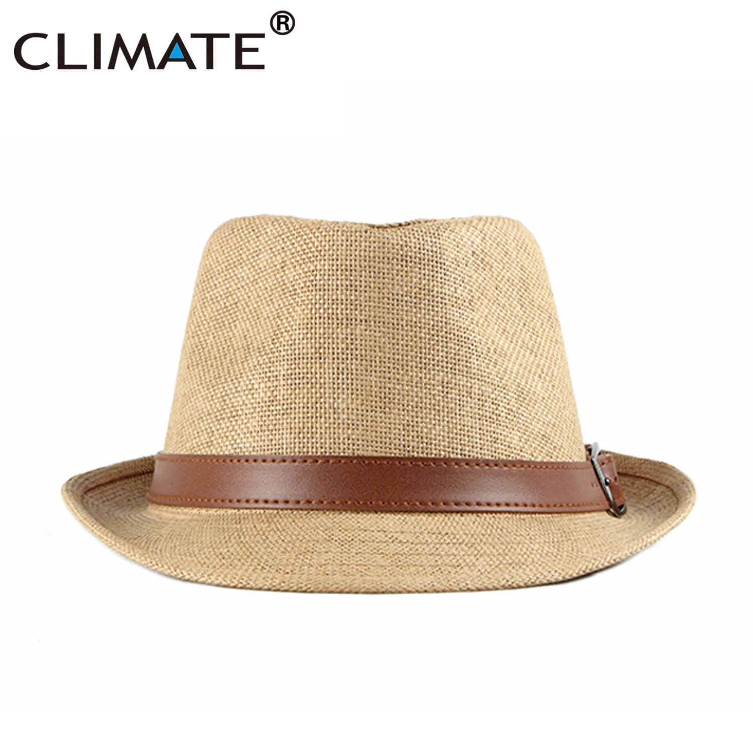 CLIMATE Vintage Summer Straw Hat Cool Men Straw Fedora Panama Hat Paper Retro Hats for Man Solid Fedoras Cap Fedora Men Hat Cap