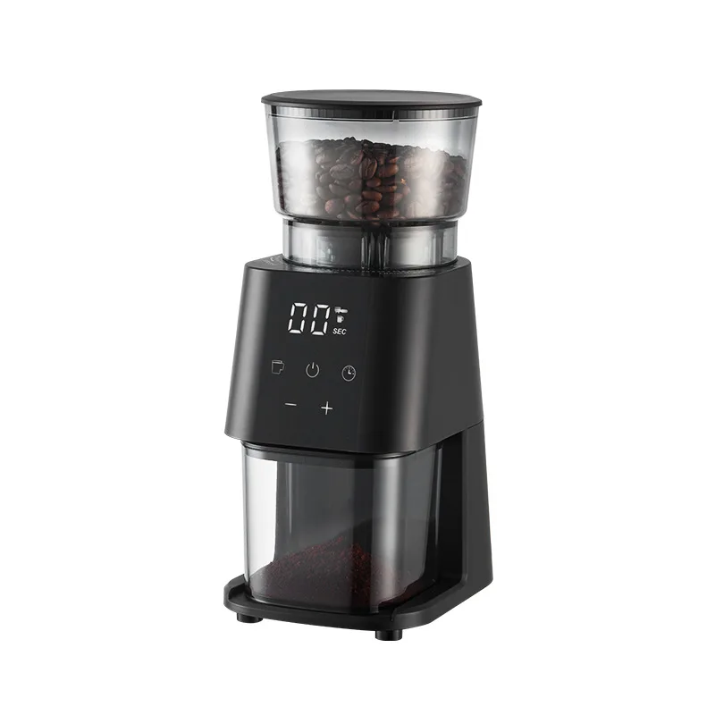 CNC420 IMD Touch Screen Display Electric Espresso Bean Coffee Grinder Portable Automatic Stainless Steel Plastic 100g