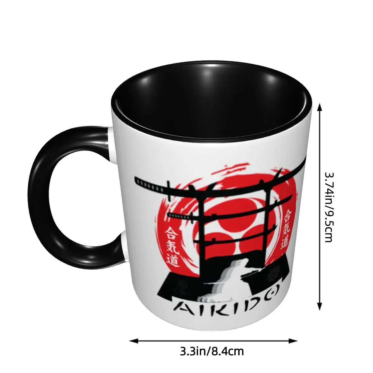 DIY Aikido Samurai Spirit Ceramic Mugs Personalized Coffee Cup Creative Gift