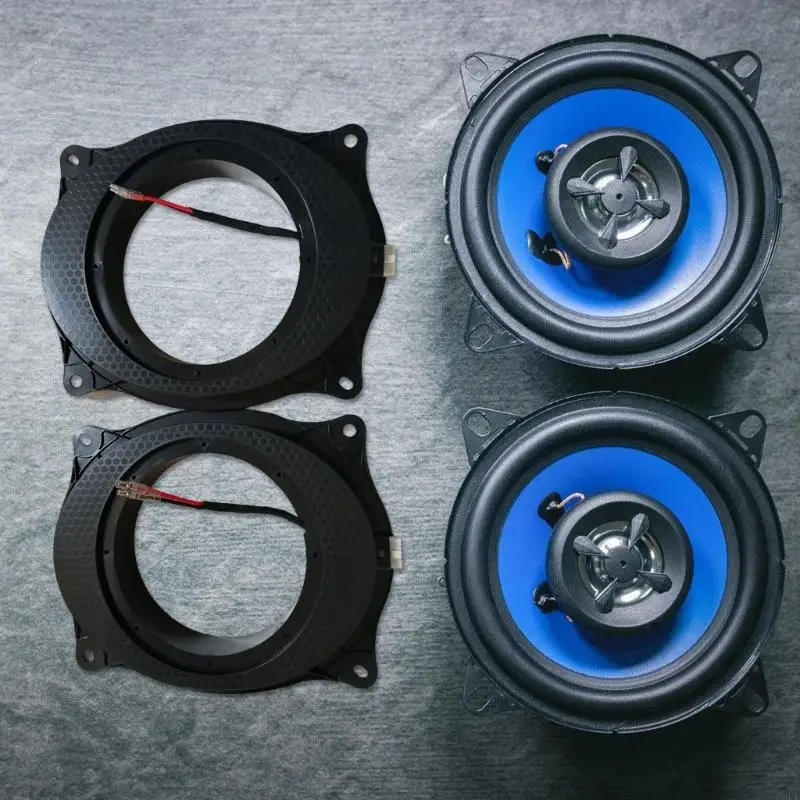 Door Speaker Installation Adapter Spacer Set for 6.5 Inch Car Speakers, Black ABS Pair for Speaker Mounting Conversion and H9EE