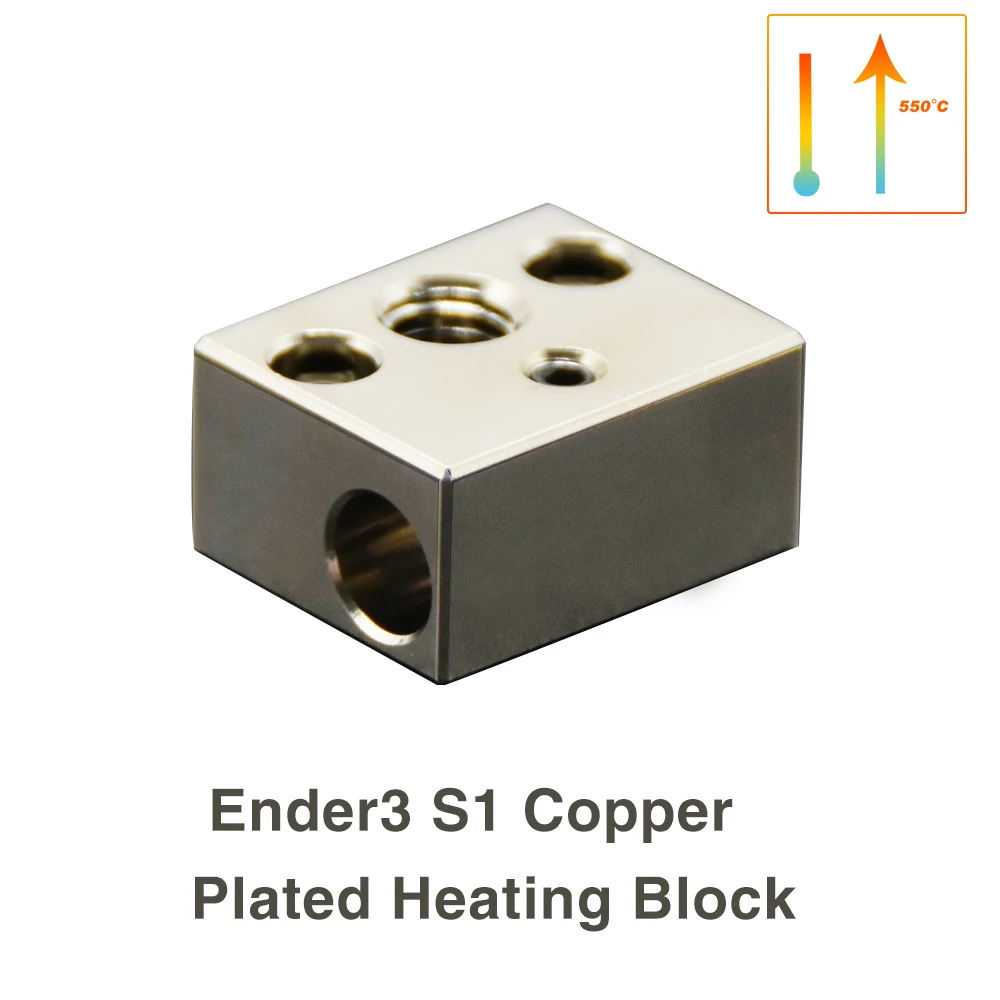 

For Ender 3 S1 Heating Block High Temperature Copper Plated Heated block Ender 3 S1 Pro CR-10 Smart Pro 3D Printer Accessories