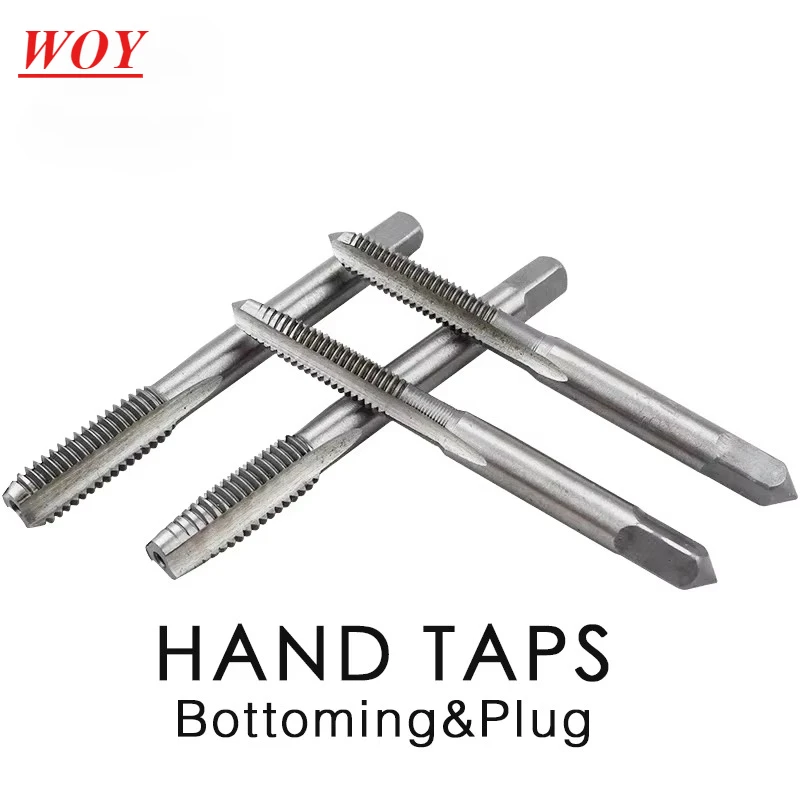 

WOY Thread Tap Machine Hand HSS Straight Spiral Flute Taper Plug Taps Manual M3 M4 M5 M6 M8 M20 Screw 10PCS