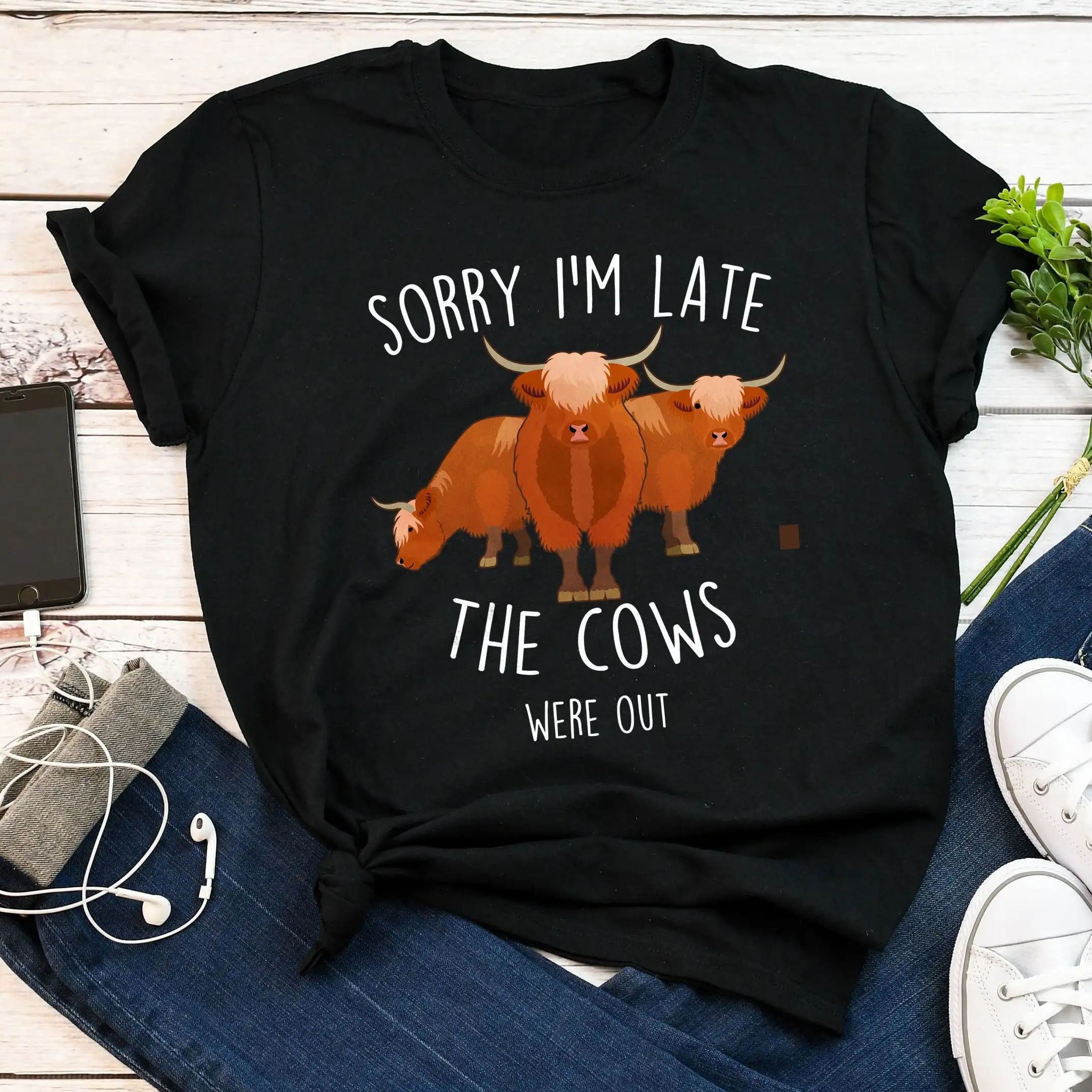 Highland Cow T Shirt Funny Lover Cute Farmer Livestock Mom Dad Hairy Scottish Rancher Homestead