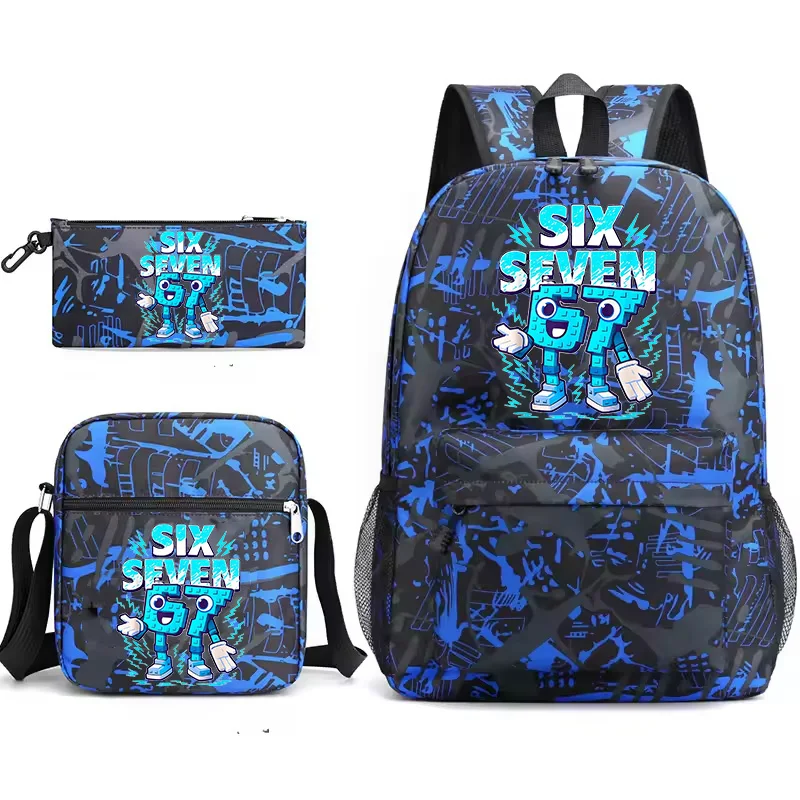 

67 Six Seven Italian Brainrot School Bags 3Pcs Set Girls Boys Shoulder Bag Pencil Case Children Daypack 67 Meme Student Backpack