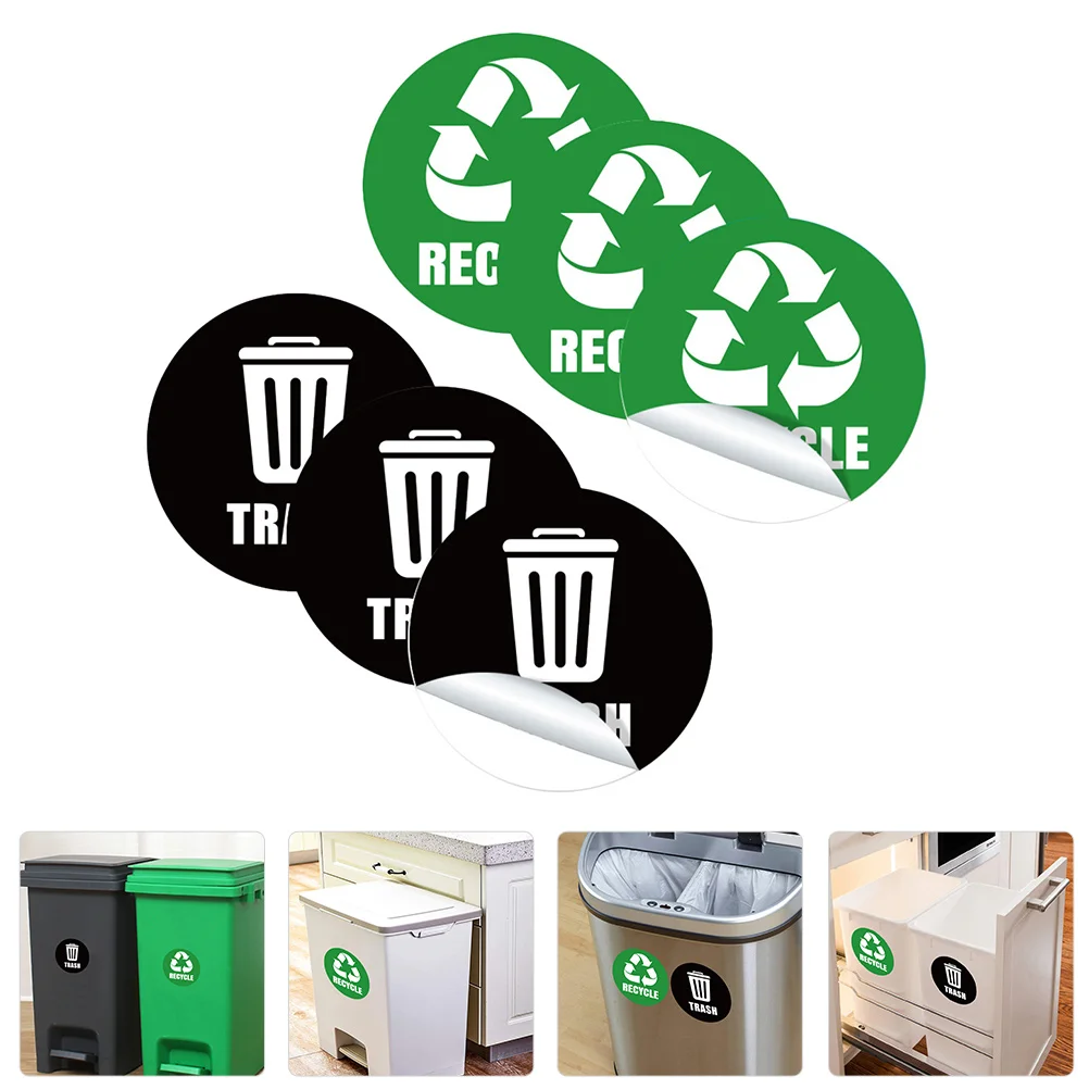 Garbage Classification Label Waste Sorting Stickers Container Decals Trash Can Bin