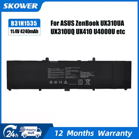 SKOWER 48WH B31N1535 Laptop Battery For ASUS ZenBook UX310UA UX310UQ UX410 UX410UA UX410UQ U4000U U400UQ RX310U RX410U