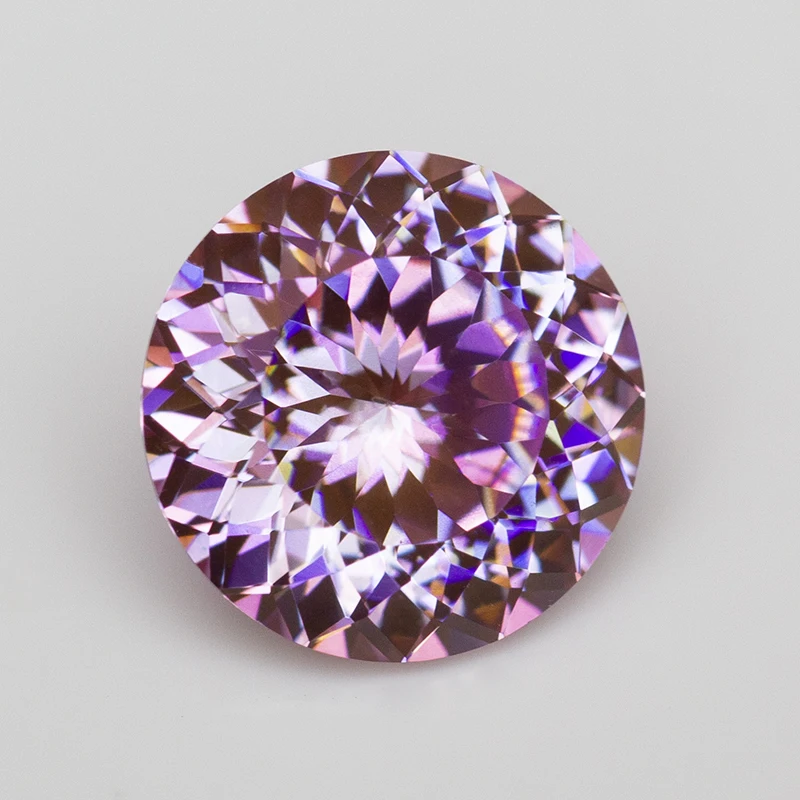 Sakura Pink Moissanite Stone 100 Faces Cut 6.5mm 1.0ct Certified Moissanita Loose Diamonds with GRA Certificate - Detail 1