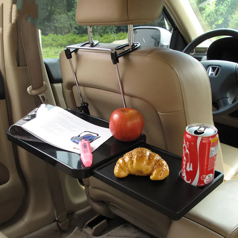 Dobrável novo rack de computador do carro com gaveta prateleira volante do carro assento volta bandeja portátil comida bebida suporte mesa