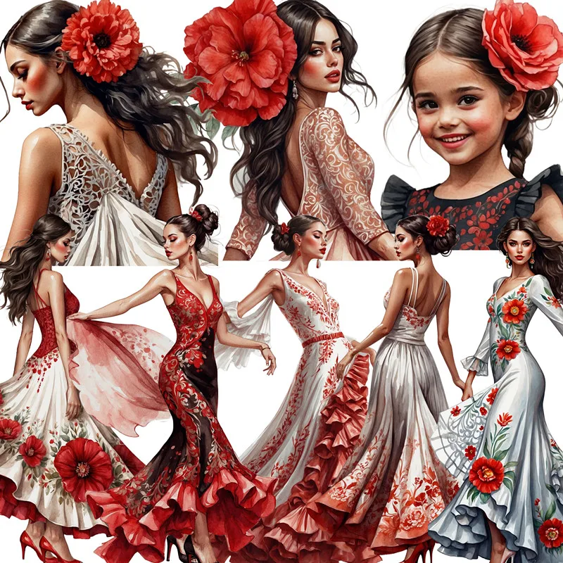 Rose Dance Girl Stickers Crafts And Scrapbooking stickers kids toys book Decorative sticker DIY Stationery
