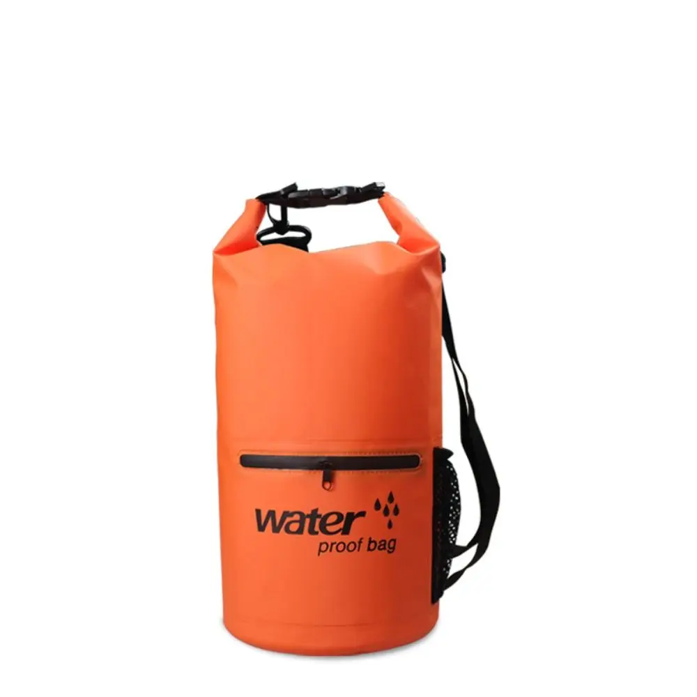 Zipper Pocket Waterproof Dry Bag Mesh Pocket Thickened Material Roll Top Sack Roll-Top Closure Waterproof Design