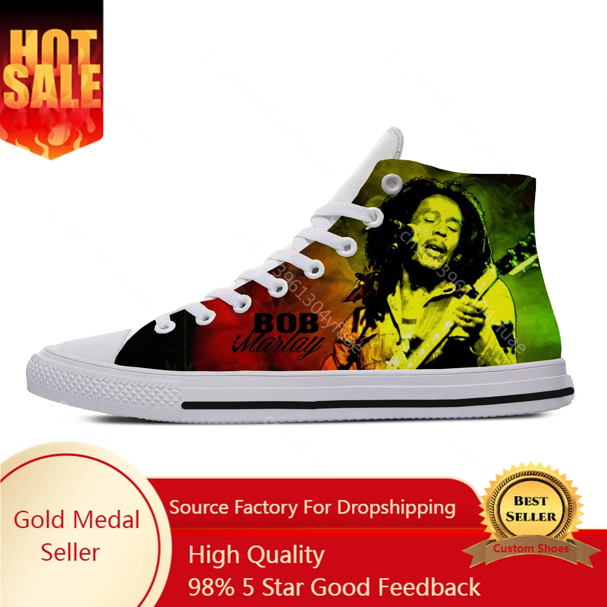 

Summer Fashion Woman Man Lightweight Sneakers Casual Board Shoes High Quality Hot Cool Bob Marley High Top Latest Canvas Shoes
