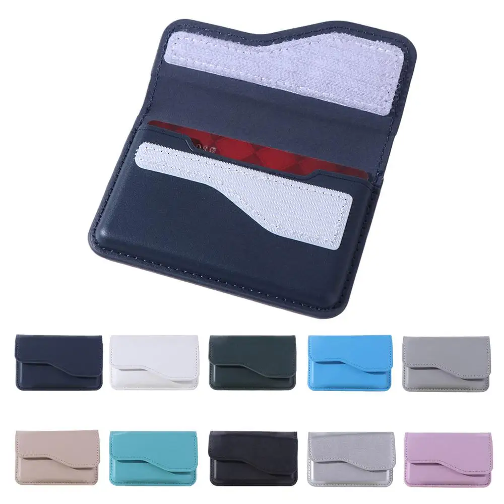 Cash Wallet Phone Back Magnetic Card Bag Side-opening PU Leather Flip Card Case Multifunction Portable Card Holder Male/Famale