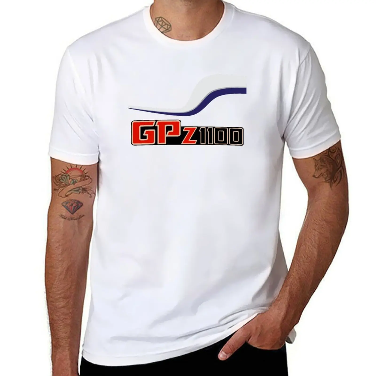 GPZ 1100 side emblem custom made design T-Shirt Work Outdoor Short Sleeve Tee