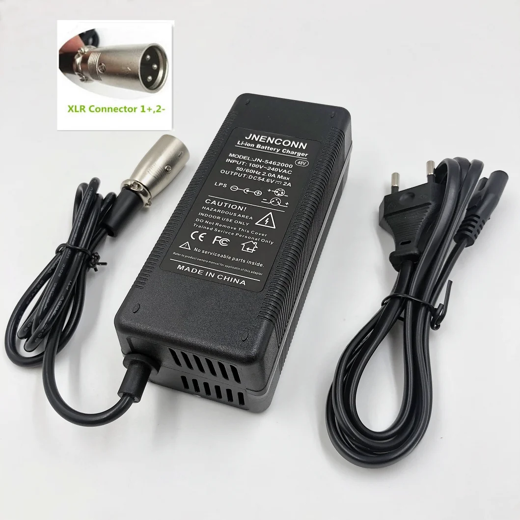 54.6V 2A Lithium Battery Charger 48V 13S Kugoo G1 Charger High quality Li-ion Battery pack Charger With Fan