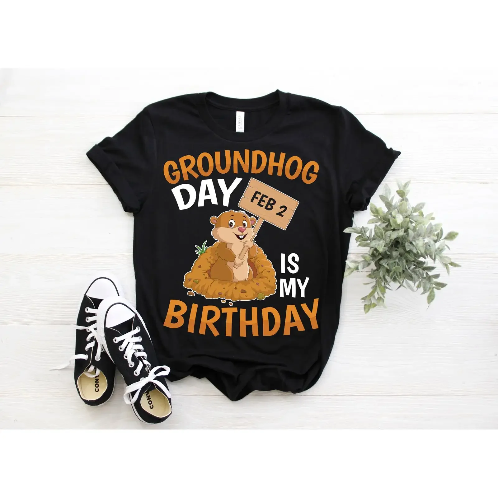 Groundhog Day Feb 2 Is My Birthday T Shirt Cute Cartoon Funny For Lovers February 2nd  vintage Washed Stretched Versatile