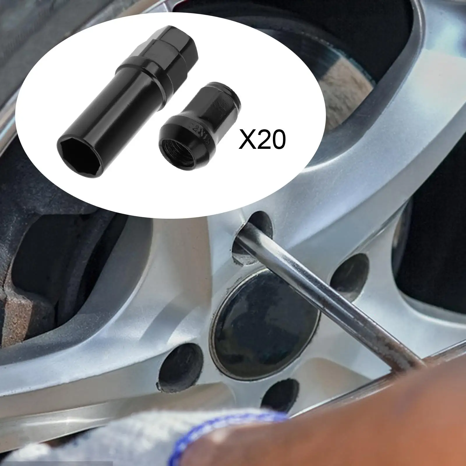 

Automobile Lug Nut Set Open End Carbon Steel with Socket Key Vehicle Repair Parts for Universal Car Wheels