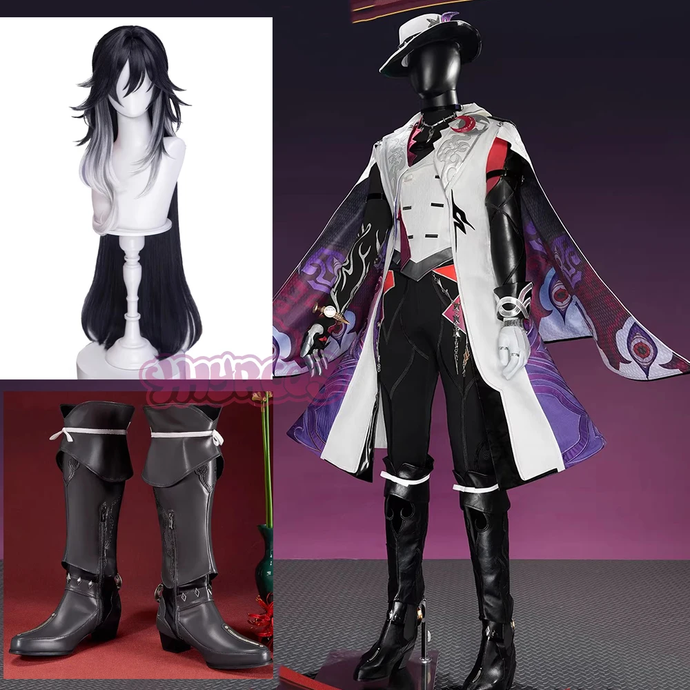 

Anime Ashveil Cosplay Costume Honkai: Star Rail HSR Planarcadia Cosplay Ashveil Hat Halloween Cosplay Costume Wig Shoe Prop