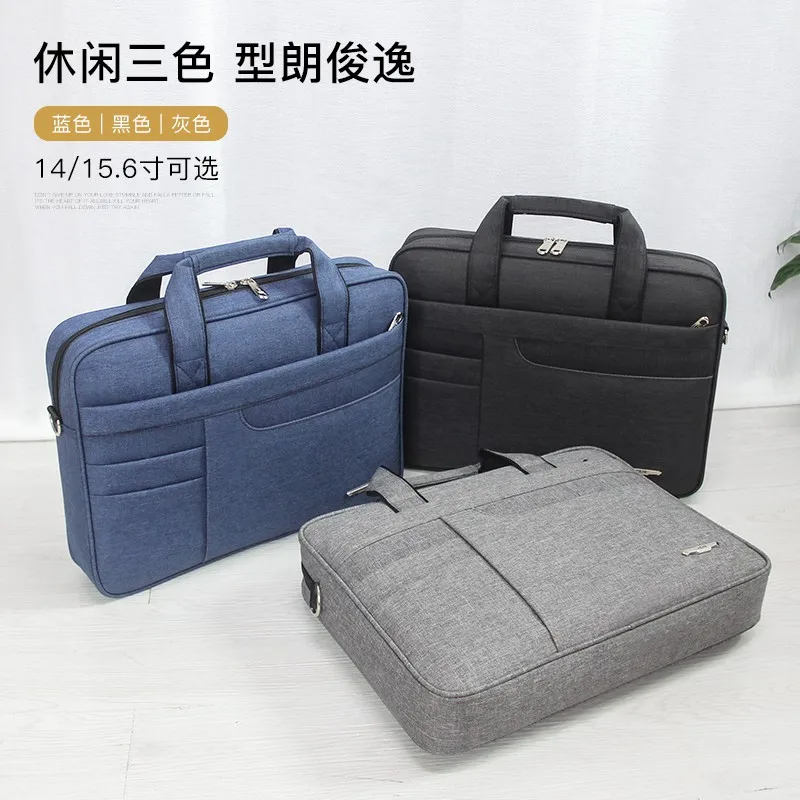 Large capacity briefcase bag Business men 14 inch 15.6 inches Laptop Notebook Bag canvas Handbags Shoulder Men\'s Office Bags