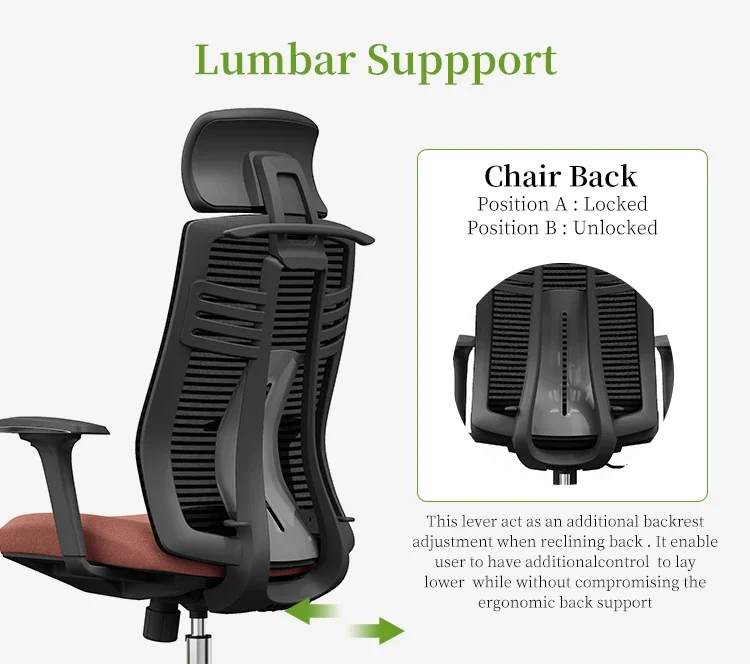 ZITAI 4d adjustable swivel Mesh executive office chair high back Ergonomic office Chair with lumbar support